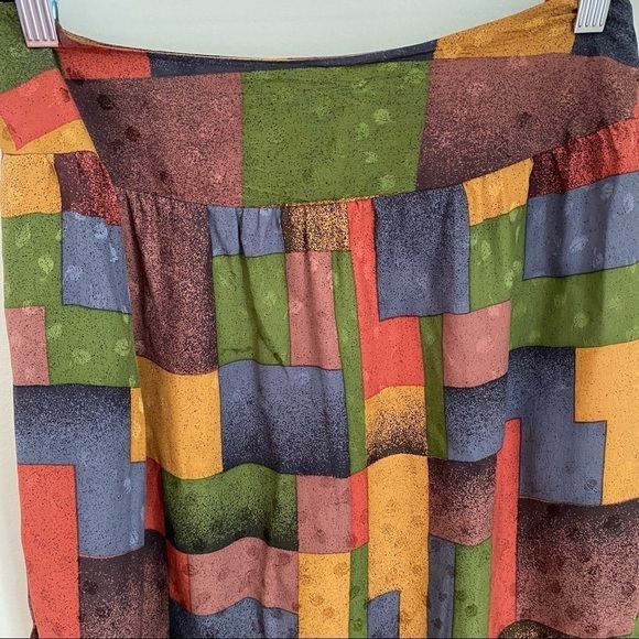 Vintage Set Pure Silk Puffy Sleeves Multi-Color - Picture 9 of 14